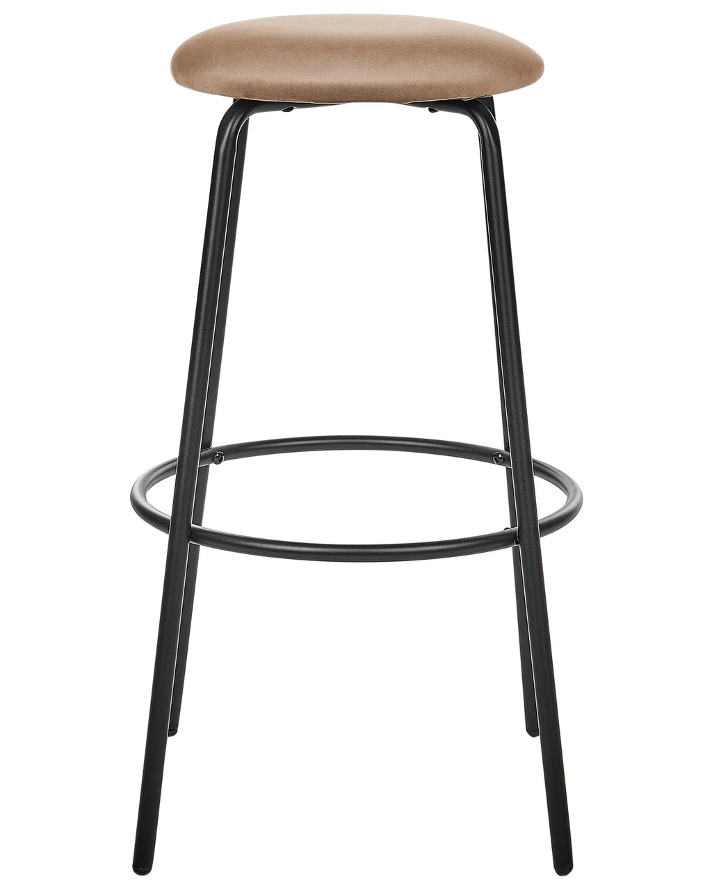 Set of 2 Bar Stools MORTON Velvet Light Brown