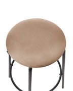 Set of 2 Bar Stools MORTON Velvet Light Brown