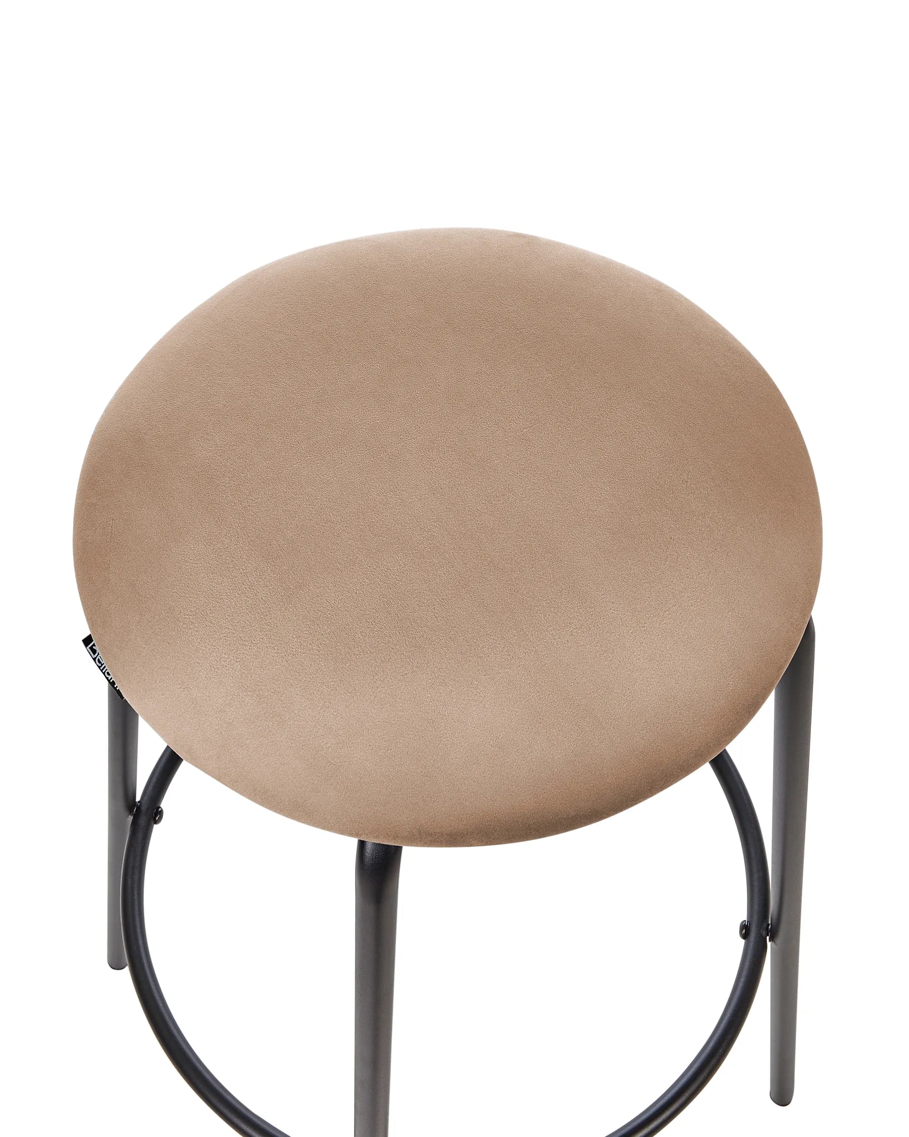 Set of 2 Bar Stools MORTON Velvet Light Brown