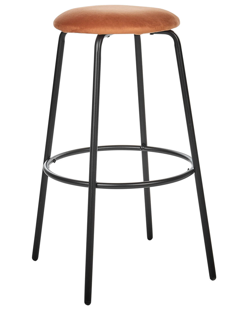 Set of 2 Bar Stools MORTON Velvet Orange