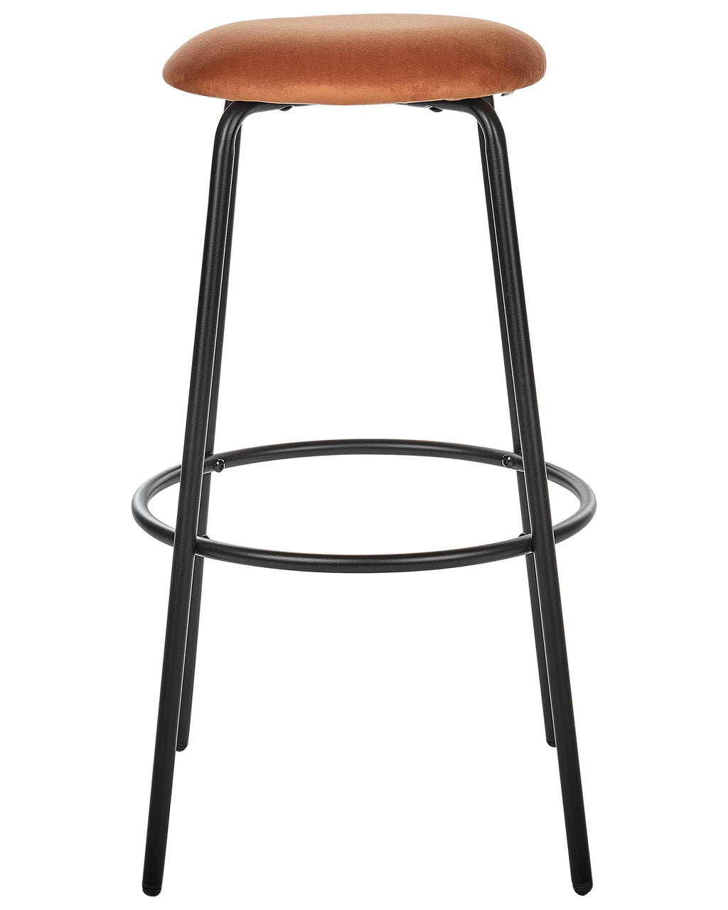 Set of 2 Bar Stools MORTON Velvet Orange