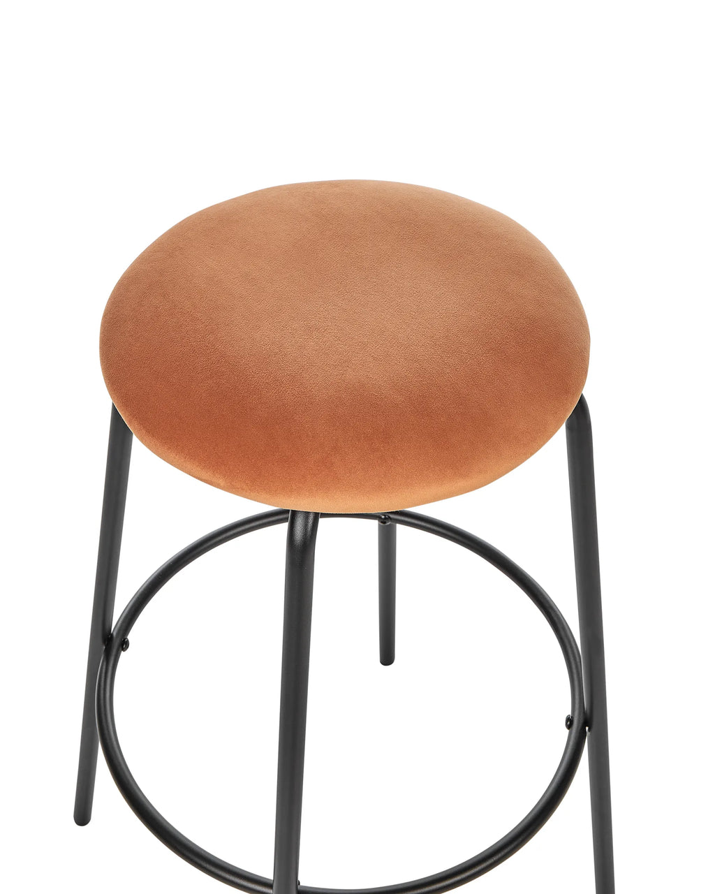 Set of 2 Bar Stools MORTON Velvet Orange