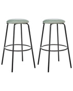 Set of 2 Bar Stools MORTON Velvet Mint Green