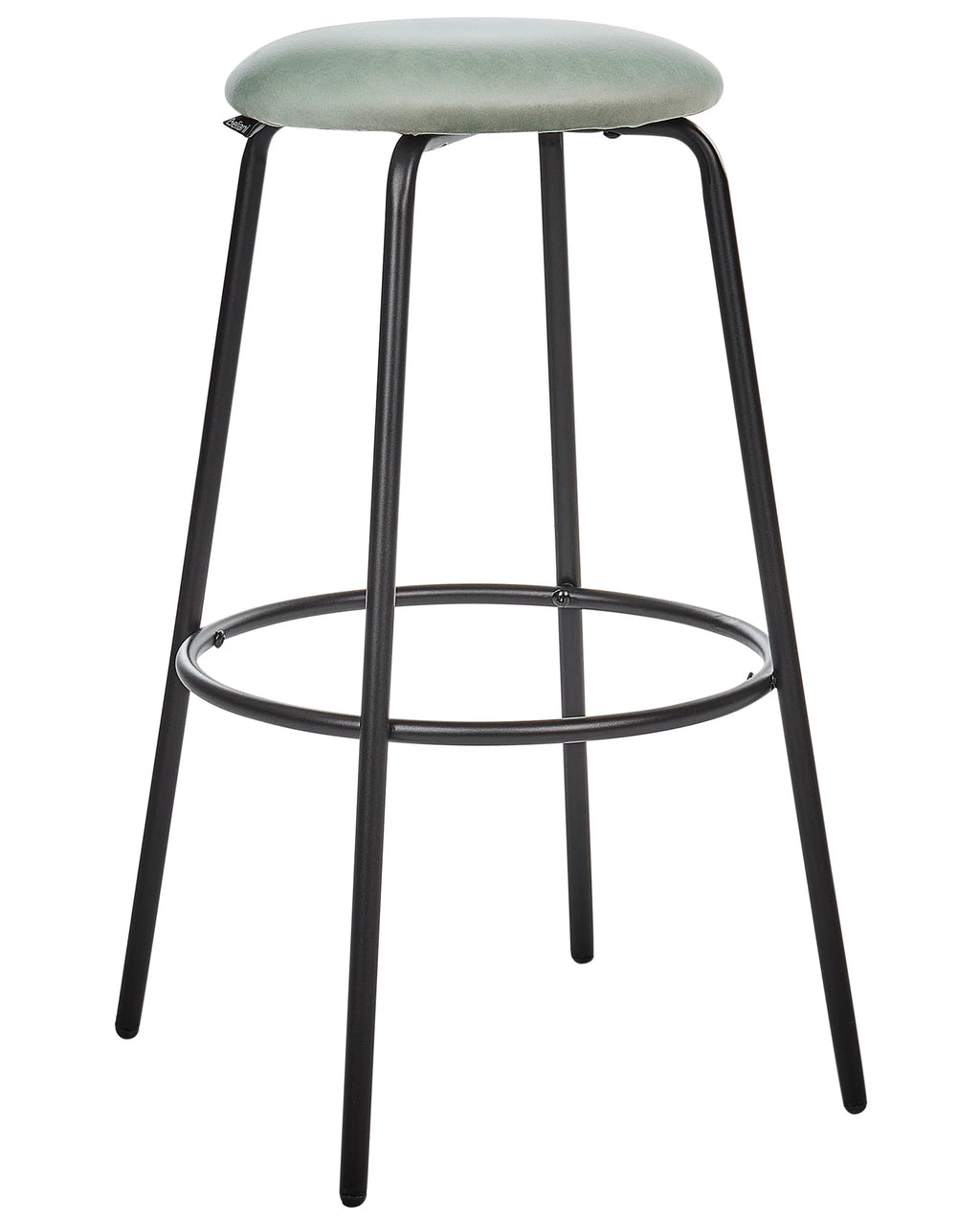 Set of 2 Bar Stools MORTON Velvet Mint Green