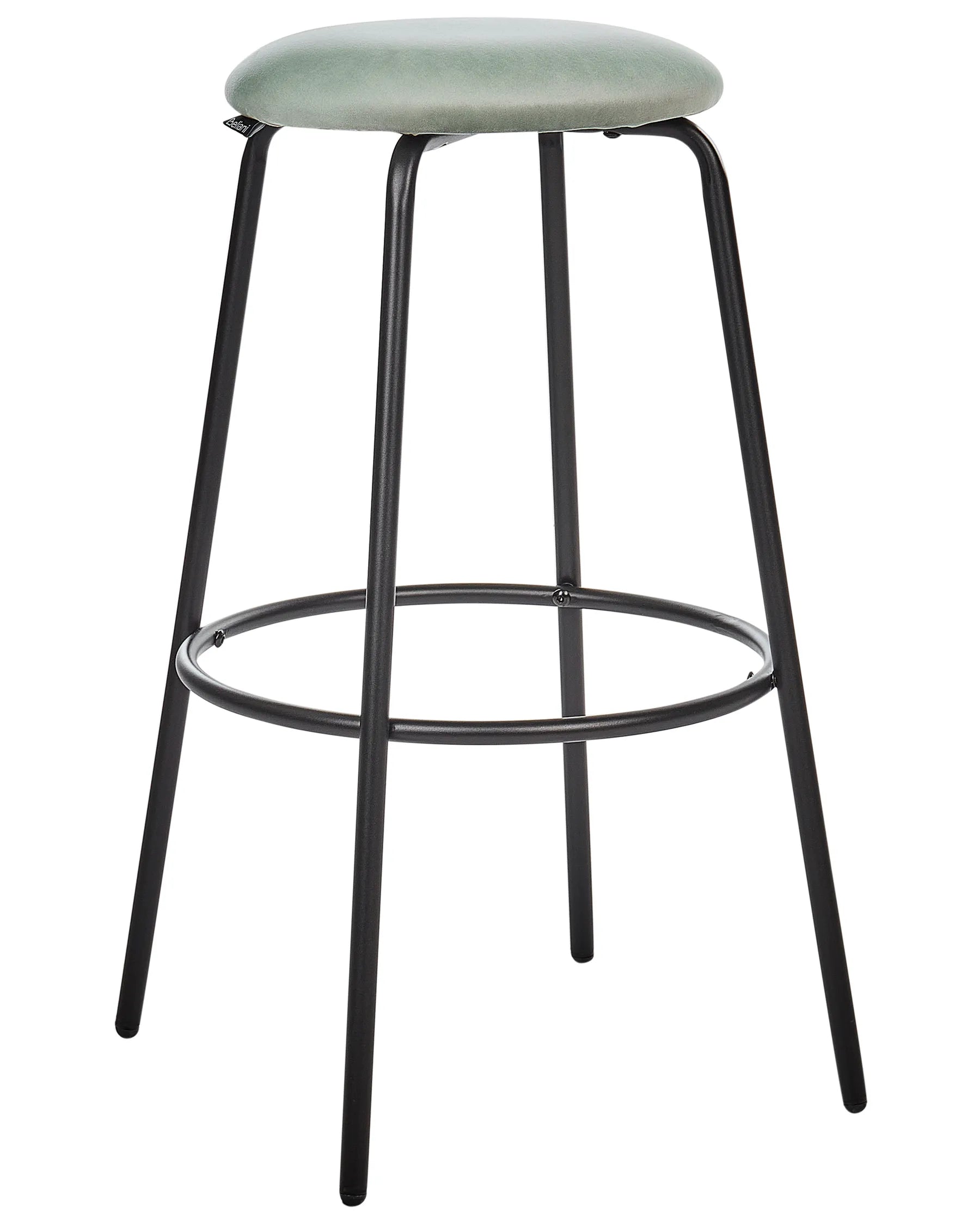 Set of 2 Bar Stools MORTON Velvet Mint Green