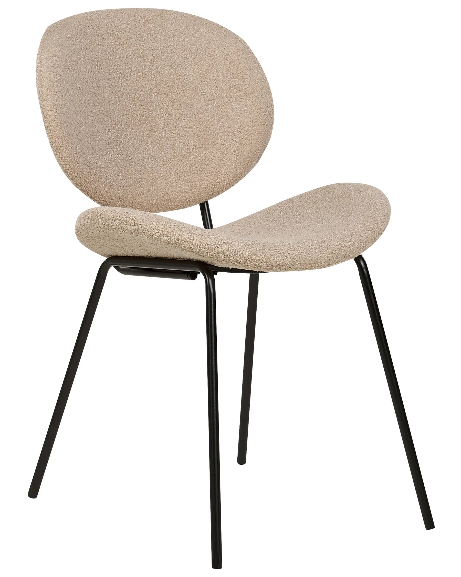 Set of 2 Dining Chairs LUANA Boucle Taupe