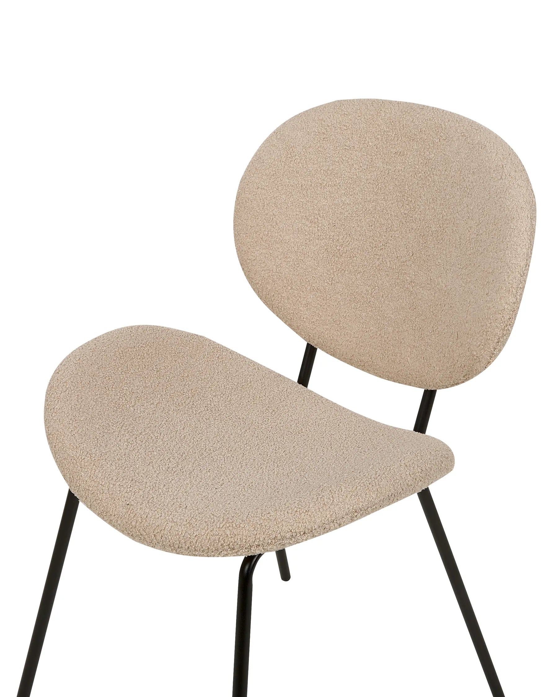 Set of 2 Dining Chairs LUANA Boucle Taupe
