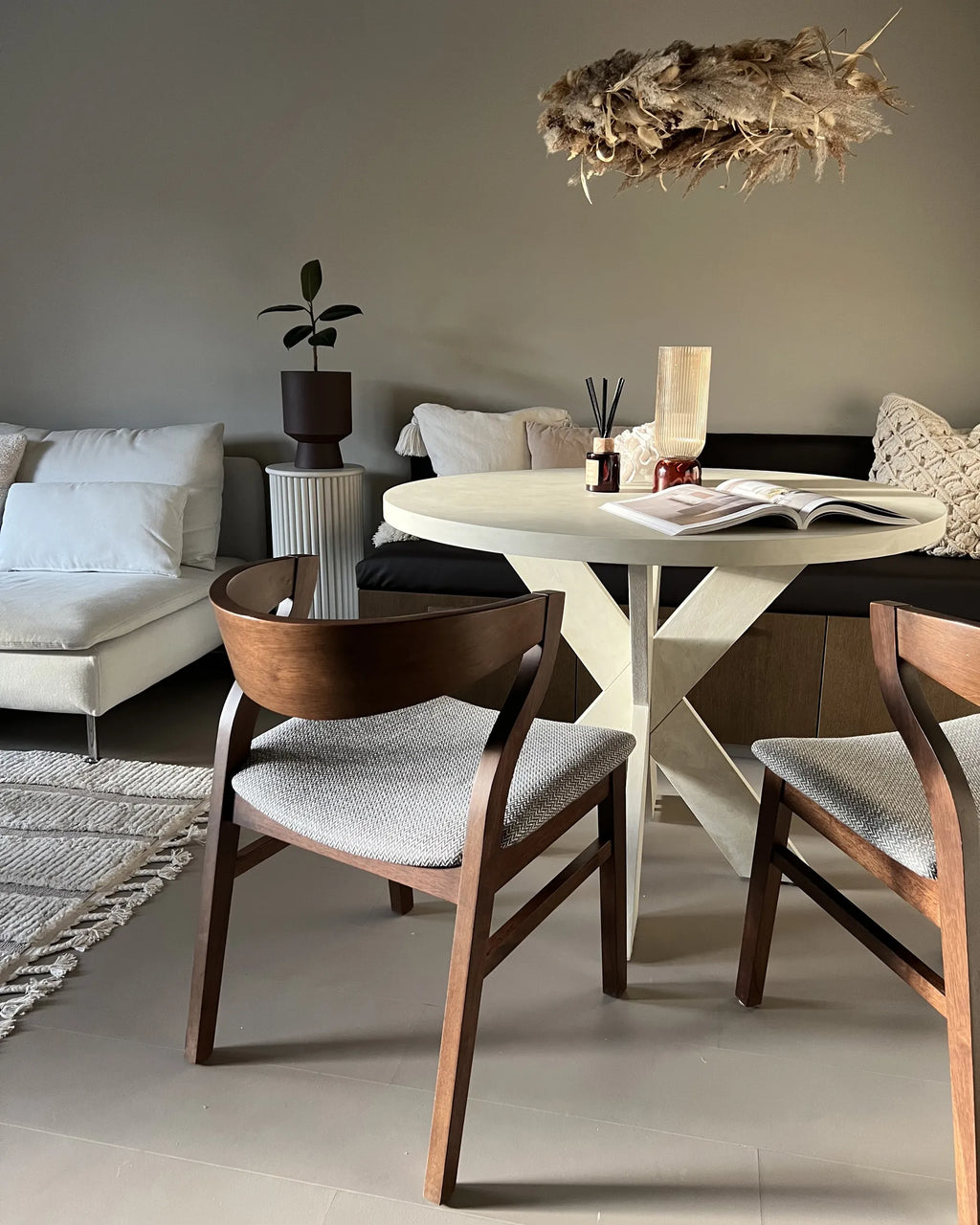 Set of 2 Dining Chairs MAROA Wood Light Grey