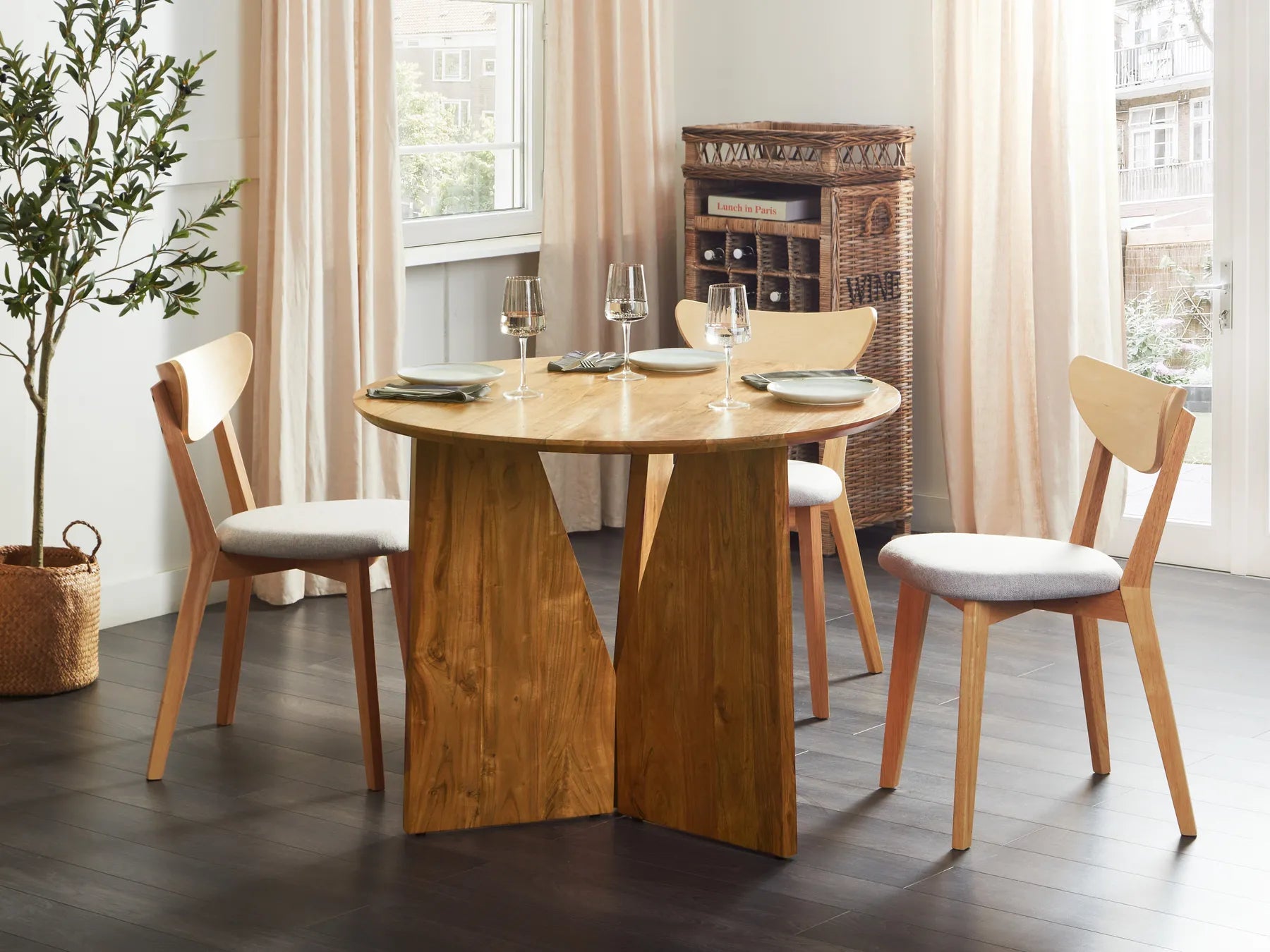 Dining Table ARRAN Brown 100 cm 100 cm Acacia Wood
