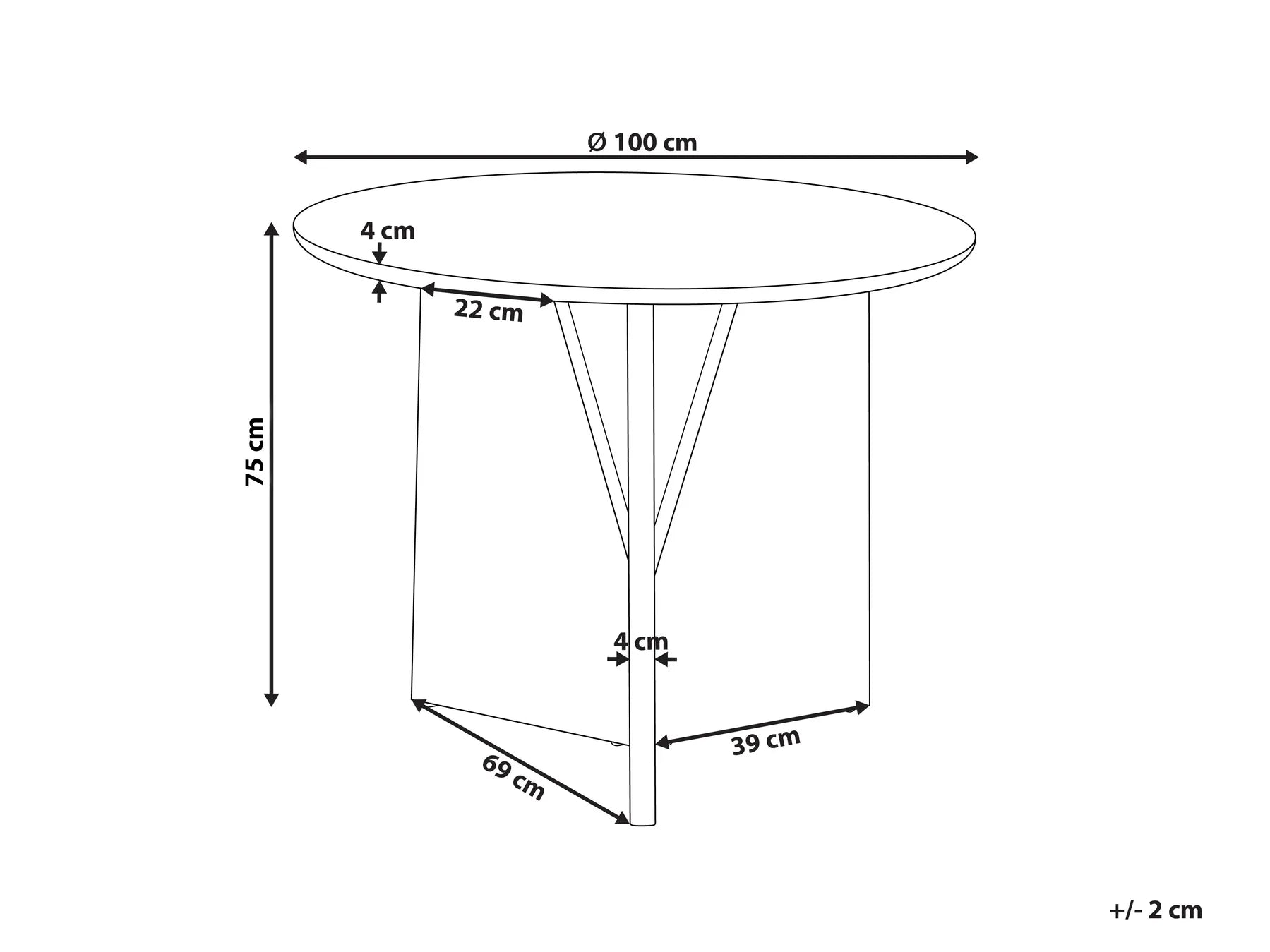 Dining Table ARRAN Brown 100 cm 100 cm Acacia Wood