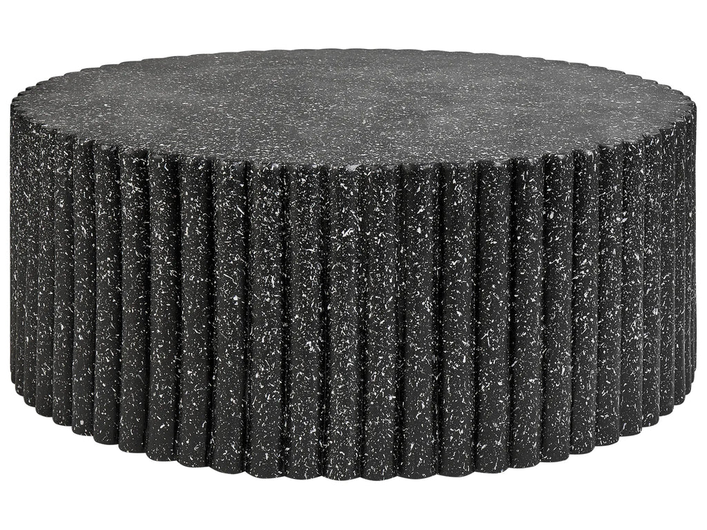Coffee Table POZZA II 106 cm 106 cm Terrazzo Effect Black Terrazzo