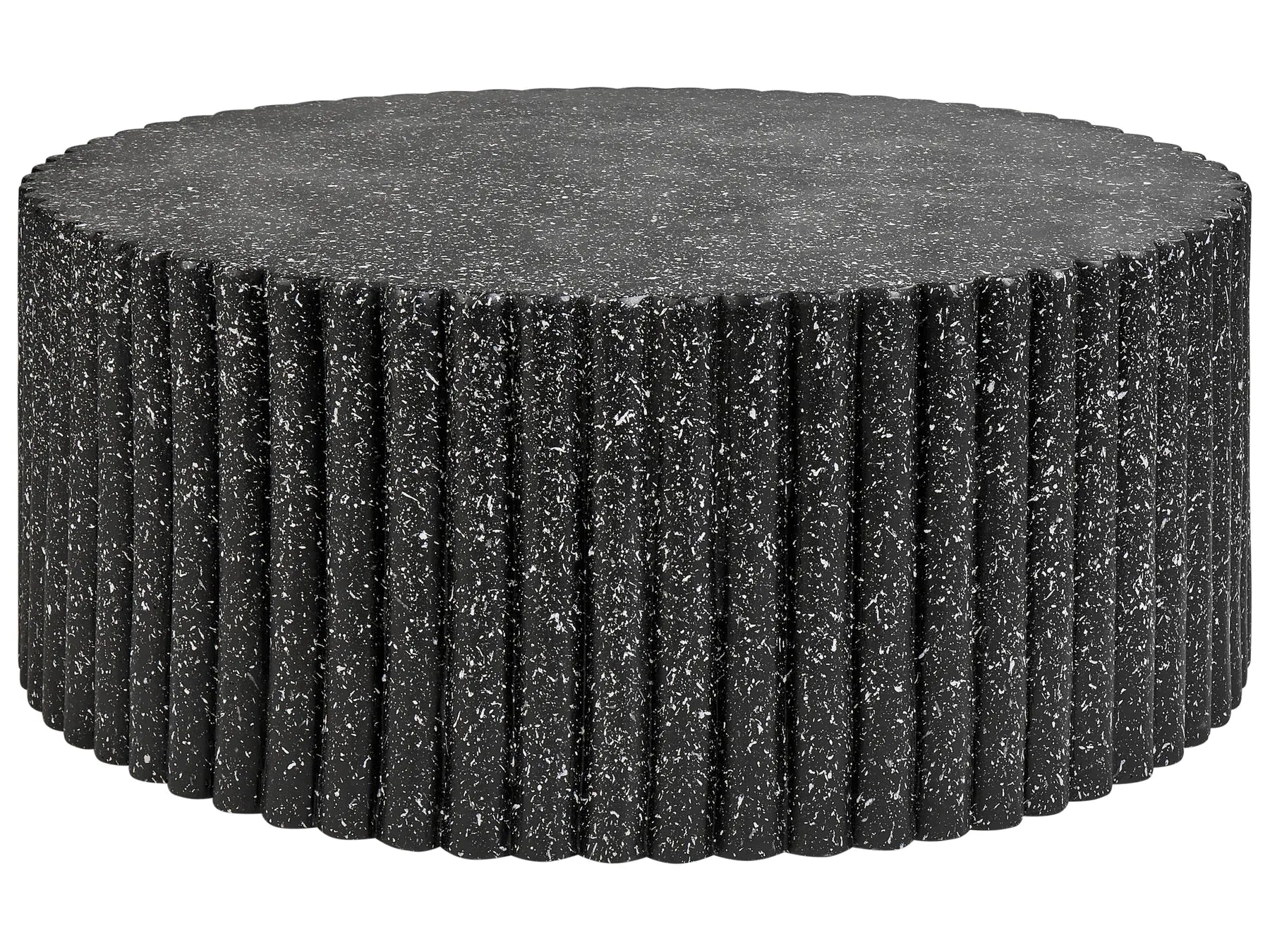 Coffee Table POZZA II 106 cm 106 cm Terrazzo Effect Black Terrazzo