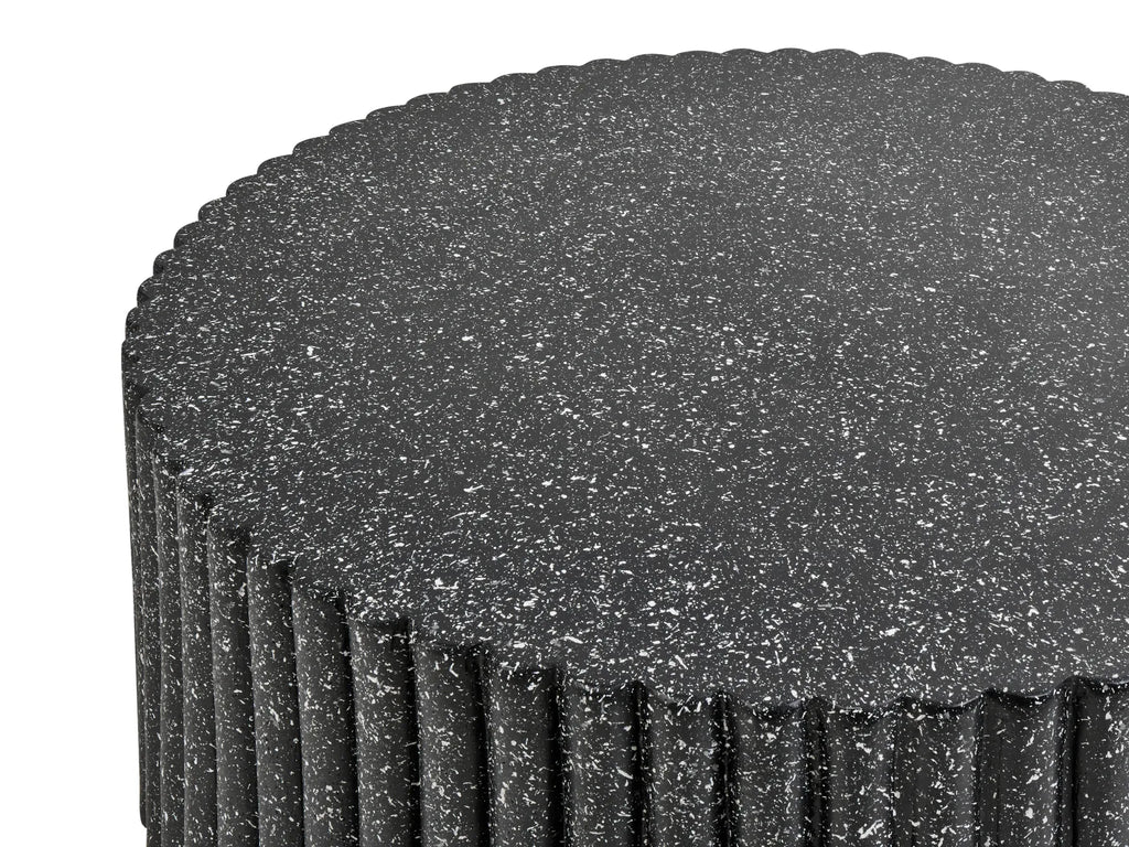 Coffee Table POZZA II 106 cm 106 cm Terrazzo Effect Black Terrazzo