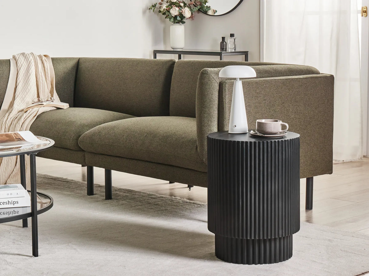 Side Table WAVENO 38 cm 38 cm Black — front product view