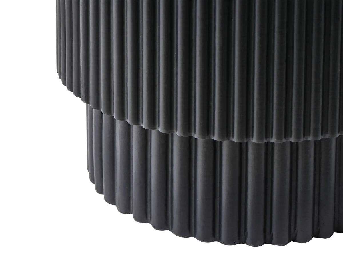 Side Table WAVENO 38 cm 38 cm Black — close-up detail