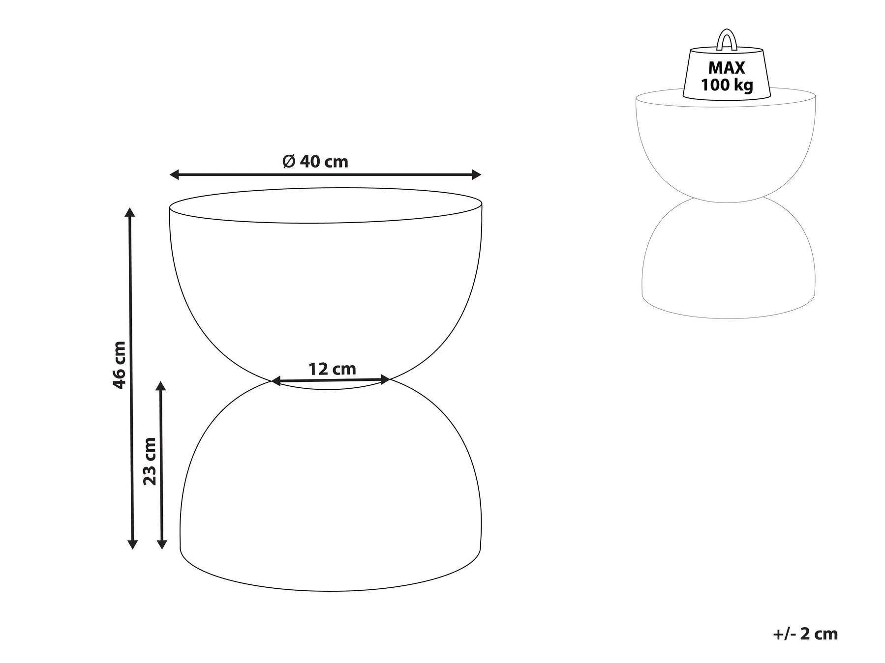Side Table CAORIA 40 cm 40 cm Terrazzo Effect White Terrazzo