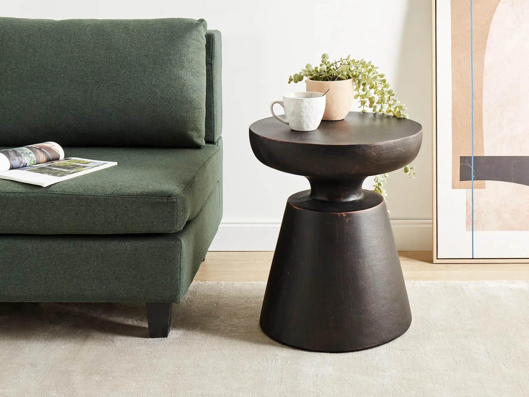 Side Table MINCIO 45 cm 45 cm Black