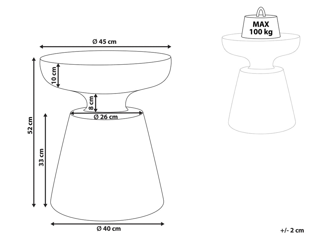Side Table MINCIO 45 cm 45 cm Black