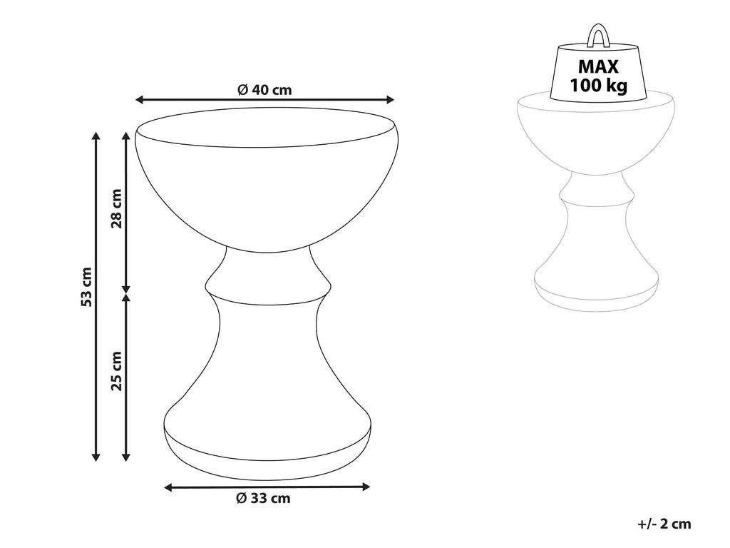 Side Table CALDARO 40 cm 40 cm Wood-like Brown