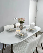 Extending Dining Table STAVERTON White 120/160 cm 80 cm
