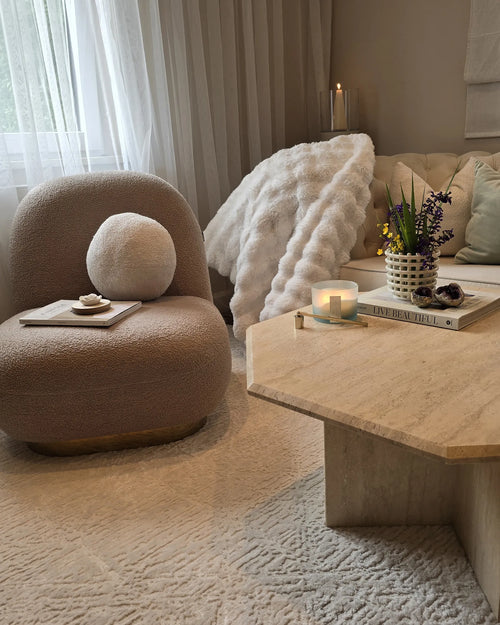 Armchair LOVIISA Boucle Beige