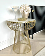 Side Table CHEYNES Marble Gold