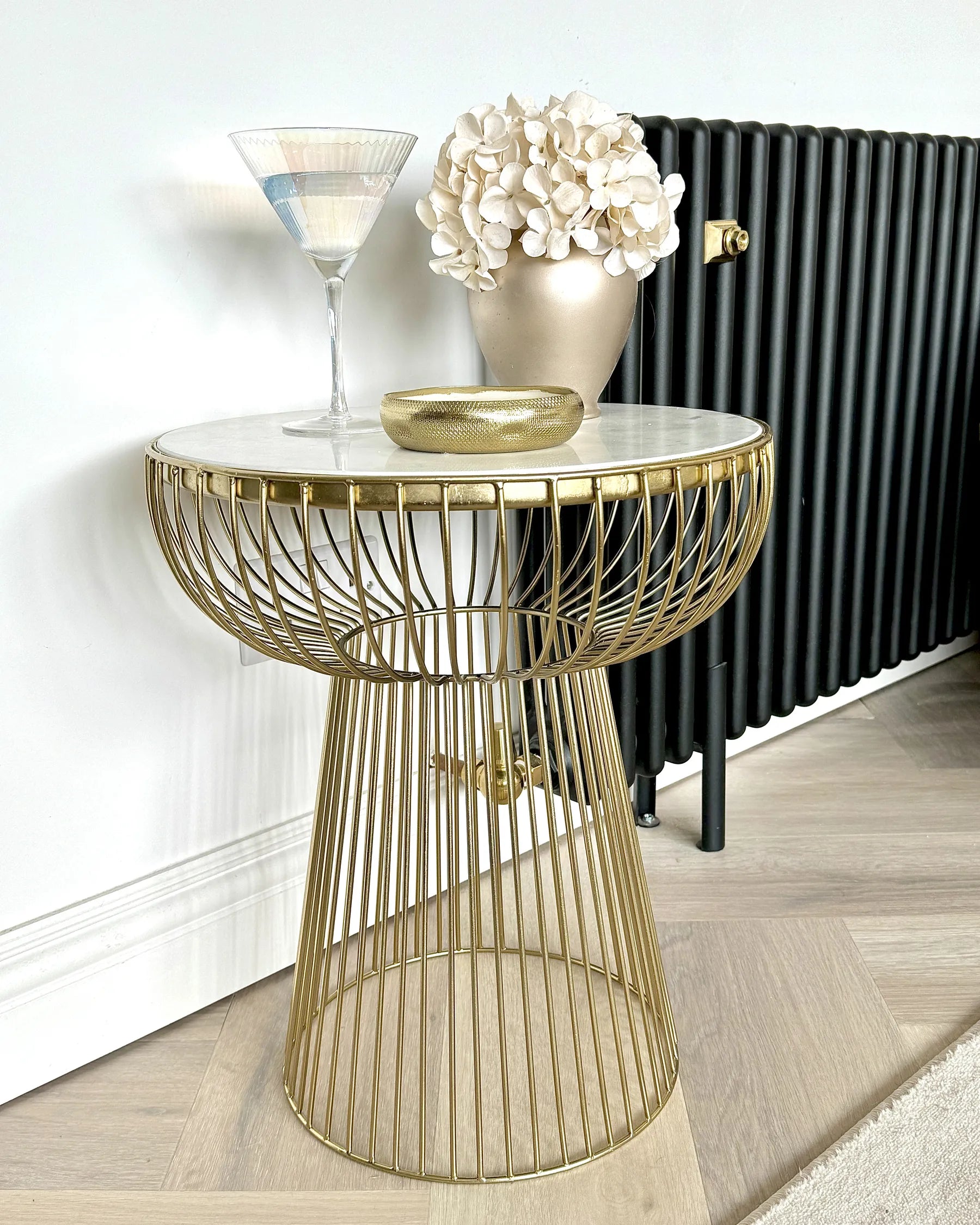 Side Table CHEYNES Marble Gold