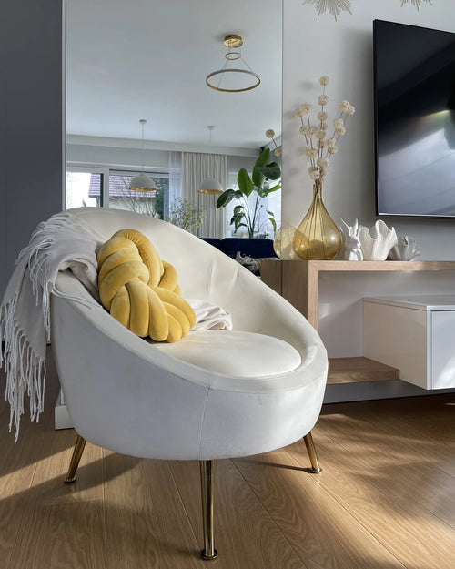 Armchair LANGA Velvet Off-White