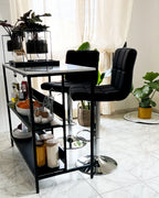 Set of 2 Bar Chairs MARION Swivel Black