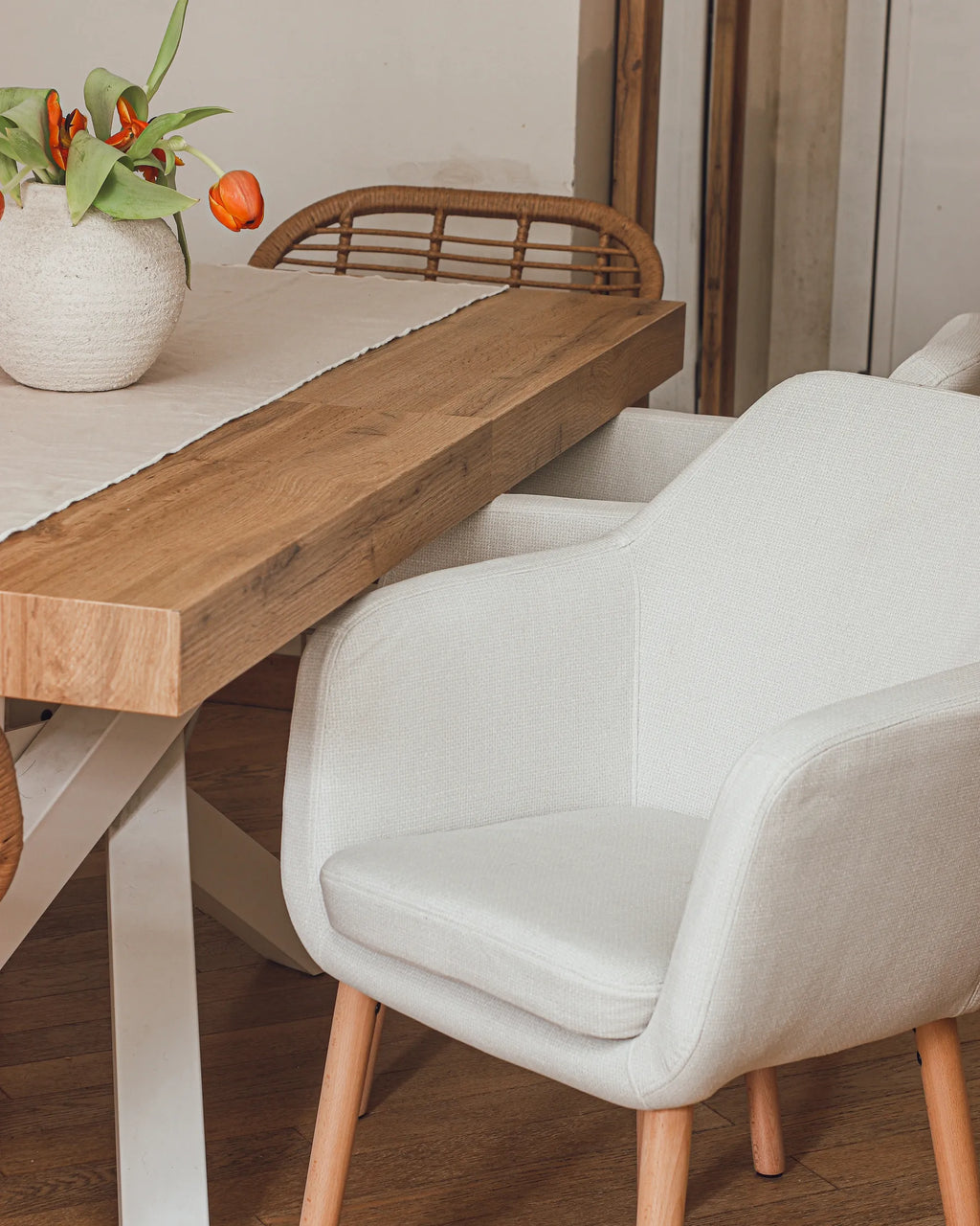 Dining Chair YORKVILLE II Velvet Off-White