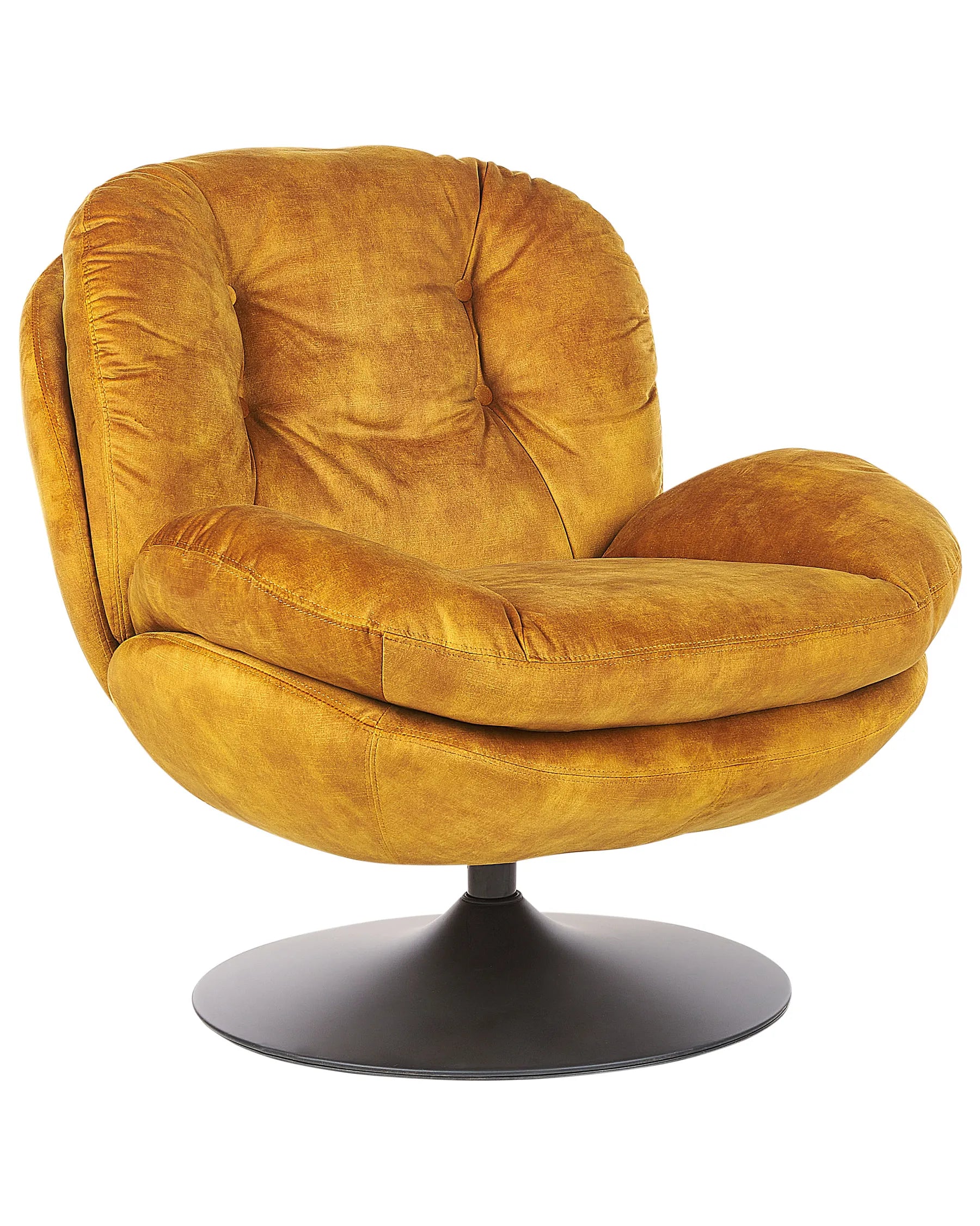 Swivel Armchair NOLVIK Velvet Mustard