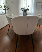 Set of 2 Dining Chairs MASON Fabric Light Beige