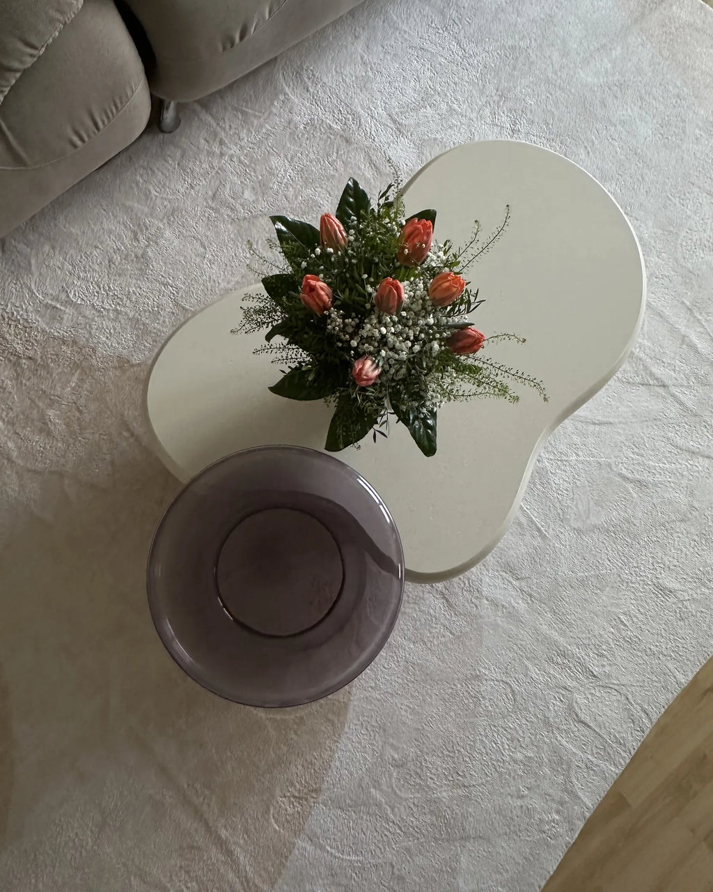 Side Table CALDERA Glass Grey
