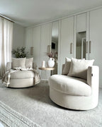 Swivel Armchair DALBY Fabric Light Beige