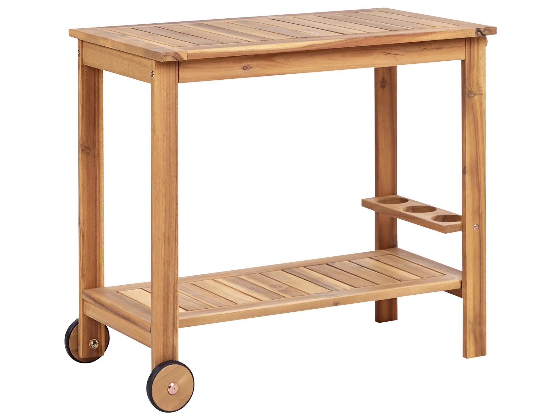 Garden Drinks Trolley SASSARI II Certified Acacia Wood Light Brown