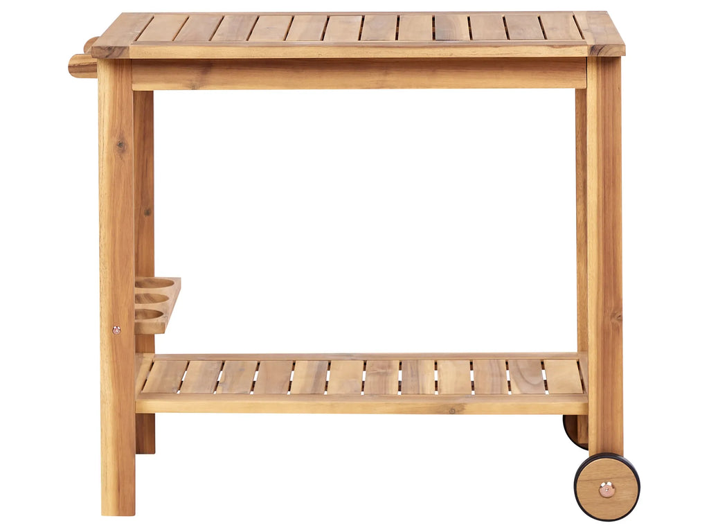 Garden Drinks Trolley SASSARI II Certified Acacia Wood Light Brown