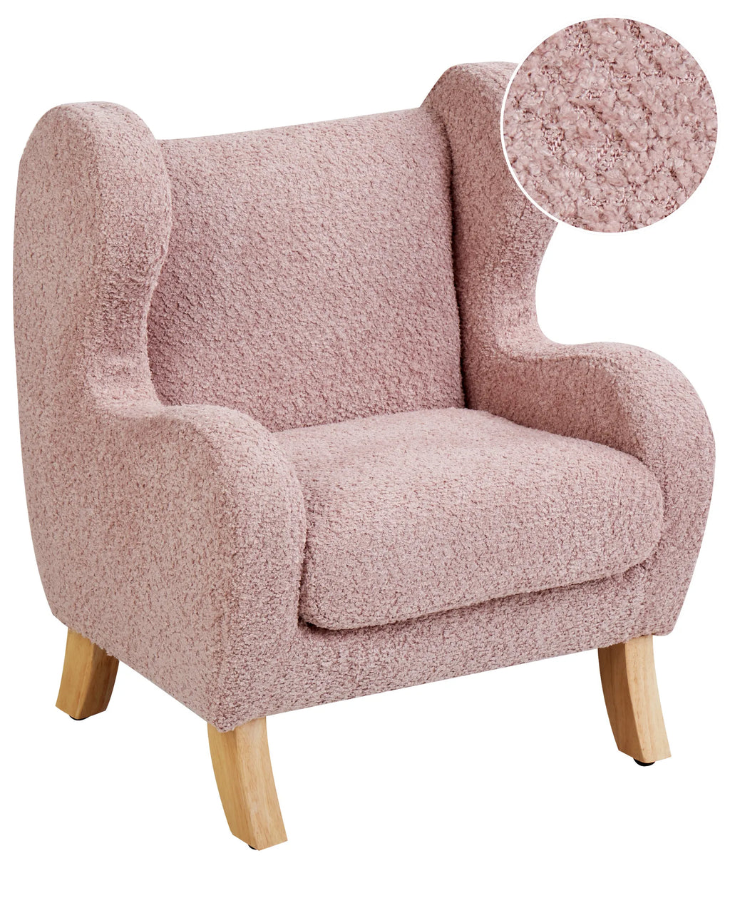 Kids Armchair FARUM Boucle Pink