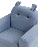 Kids Armchair Hippo MARIBO Fabric Blue