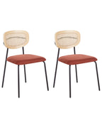 Set of 2 Dining Chairs MAYETTA Metal Orange