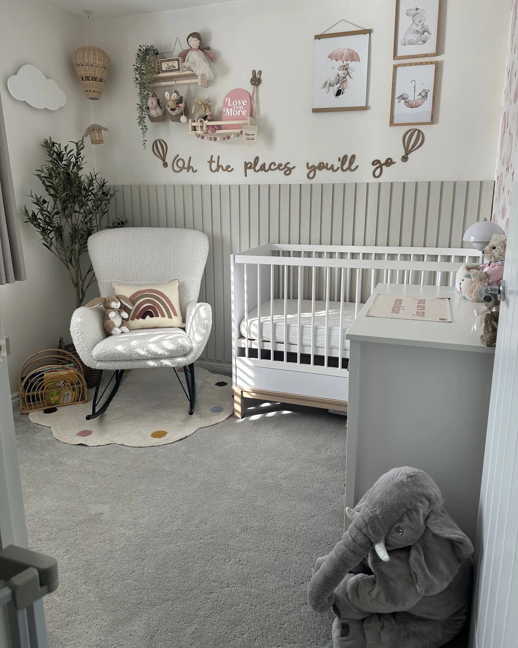 Rocking Chair ANASET Boucle Light Beige
