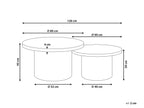 Set of 2 Coffee Tables ILIOS Rattan Natural