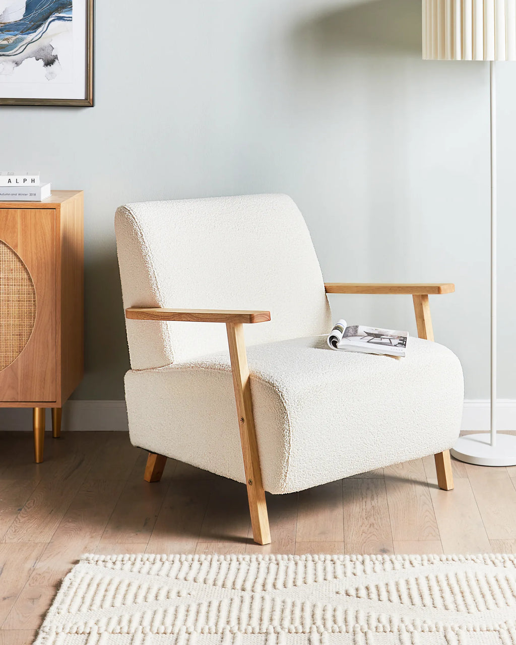 Armchair LESJA Boucle Light Beige