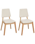 Set of 2 Dining Chairs MERRILL Wood Light Beige