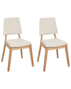 Set of 2 Dining Chairs MERRILL Wood Light Beige