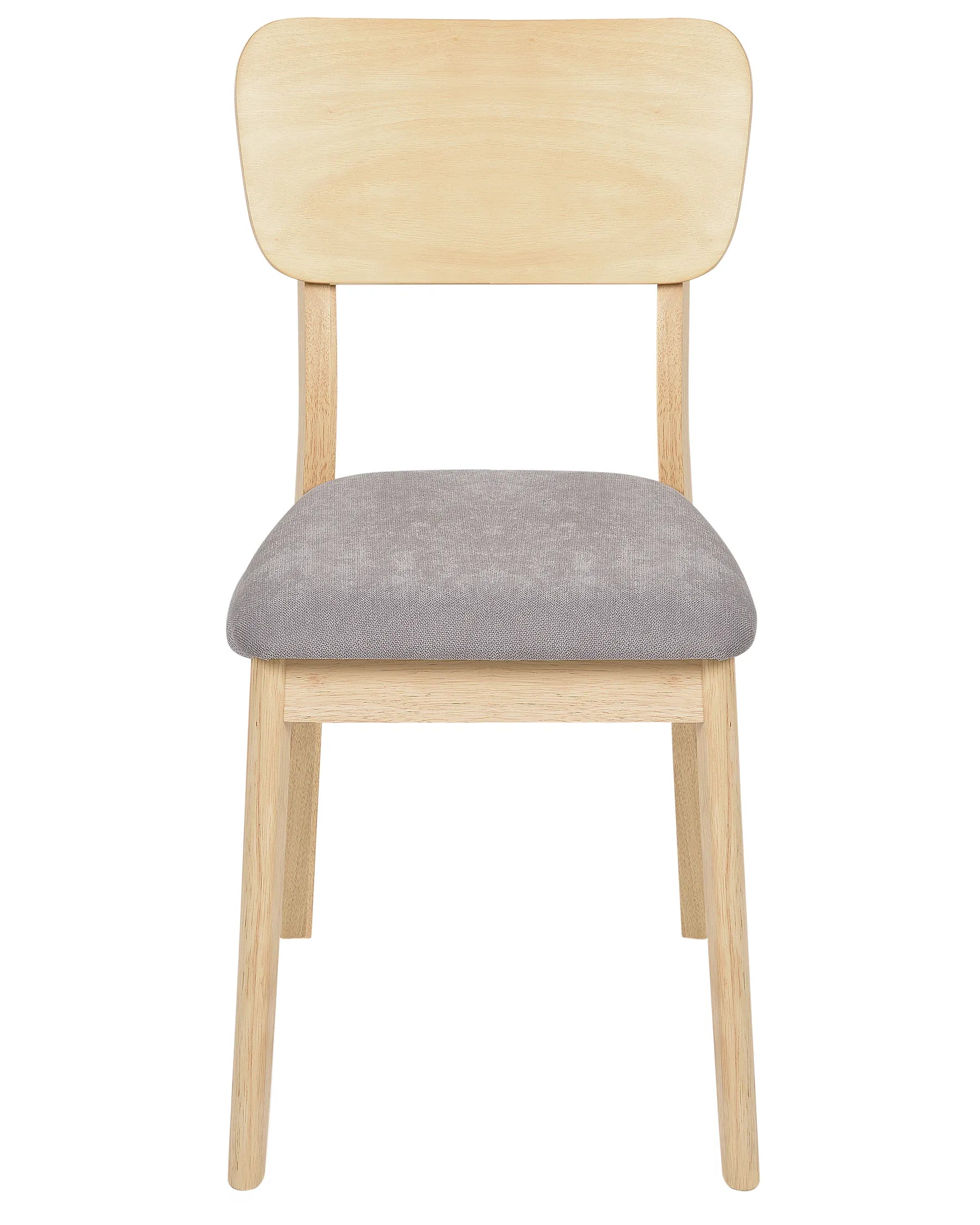 Set of 2 Dining Chairs MINIER Wood Light Brown/ Grey