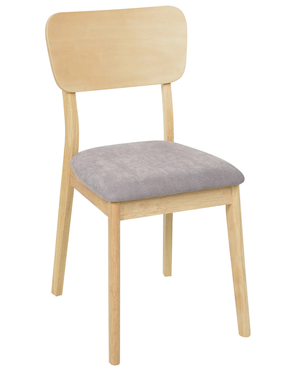 Set of 2 Dining Chairs MINIER Wood Light Brown/ Grey