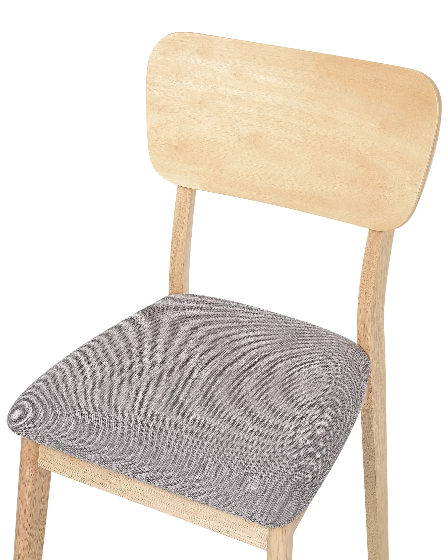 Set of 2 Dining Chairs MINIER Wood Light Brown/ Grey