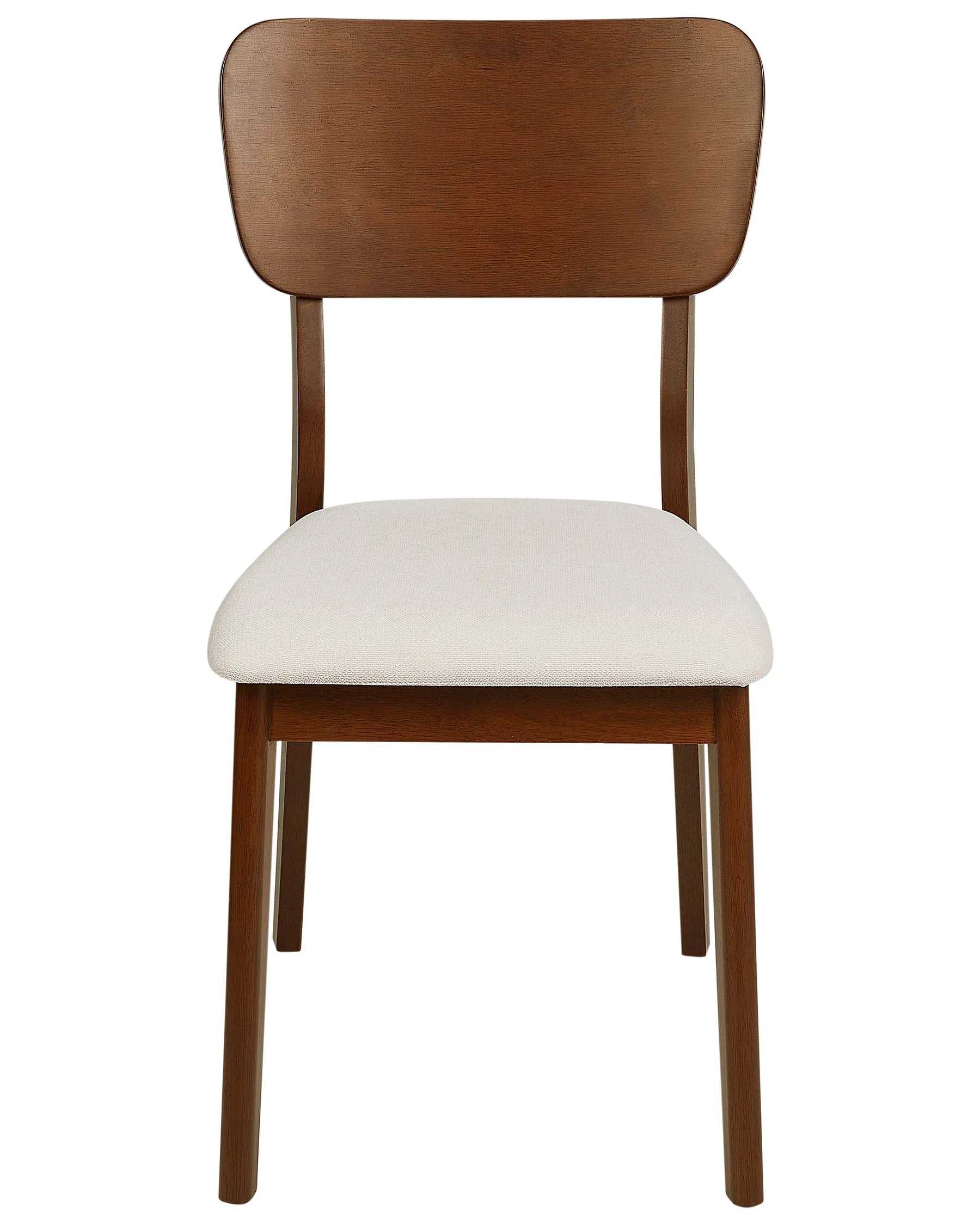 Set of 2 Dining Chairs MINIER Wood Dark Brown/ Beige