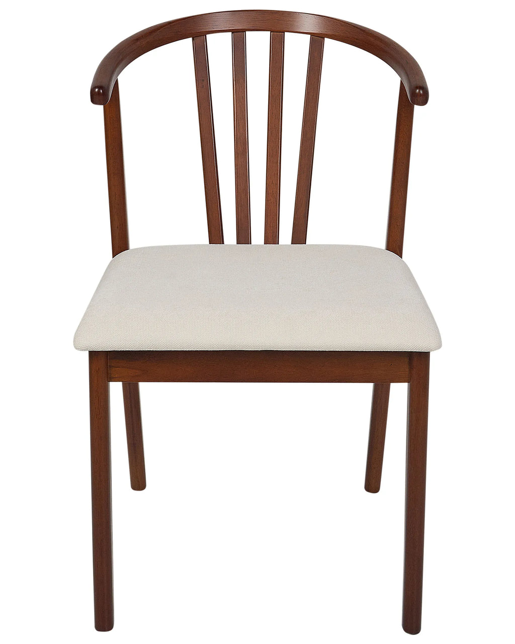 Set of 2 Dining Chairs CRAIG Wood Dark Brown/ Beige