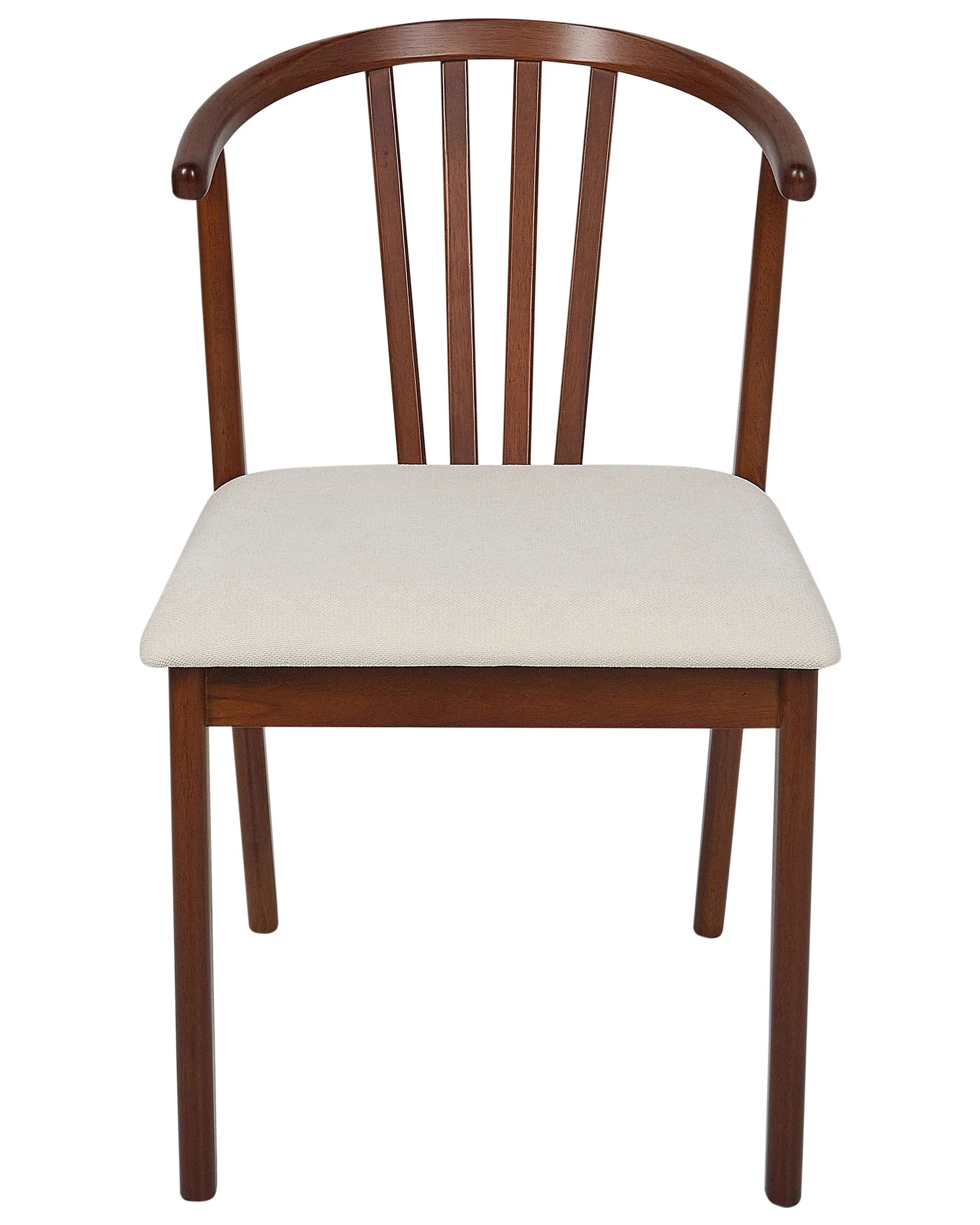 Set of 2 Dining Chairs CRAIG Wood Dark Brown/ Beige